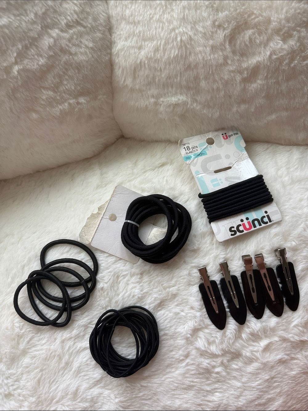 Black Go To Hair accessories travel basics essentials clips hair ties pins